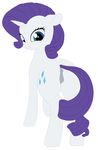  2015 animal_genitalia animal_pussy anus blue_eyes butt cutie_mark equine equine_pussy female feral friendship_is_magic frown fur hair horn looking_at_viewer looking_back mammal my_little_pony presenting purple_hair pussy rarity_(mlp) simple_background solo unicorn white_background white_fur zippysqrl 