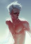  abs amoona artist_name bad_id bad_pixiv_id blue_eyes highres male_focus original shirtless solo upper_body white_hair 