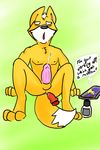  anal anal_masturbation balls bazookiton canine canine_dildo cum dialogue dildo falco_lombardi fox fox_mccloud looking_pleasured lube male mammal masturbation nintendo orgasm penis phone sex_toy simple_background star_fox text video_games 