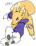  anthro canine digimon female fox kemono mammal renamon simple_background solo toco_(artist) 