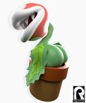  ambiguous_gender butt fangs flora_fauna leaf mario_bros nintendo piranha_plant plant pot_(disambiguation) reyriders simple_background teeth video_games 