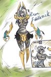  bandage_over_one_eye bandages breasts character_name crossed_arms fiddlesticks genderswap genderswap_(mtf) large_breasts league_of_legends mummy qianbi_he short_hair sketch solo white_hair yellow_eyes 