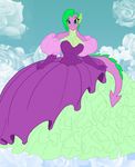  2016 anthro anthrofied breasts cleavage clothed clothing crossgender dragon dress elbow_gloves female friendship_is_magic gloves gown green_eyes looking_at_viewer my_little_pony solo spike_(mlp) toughset 