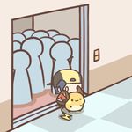  :3 backwards_hat black_hair cafe_(chuu_no_ouchi) chibi elevator flat_color gold_(pokemon) hat lowres pokemon pokemon_(creature) raichu 