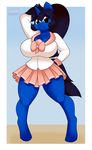  2016 anthro breasts clothing equine fan_character female horn klodette kloudmutt looking_at_viewer mammal my_little_pony pose school_uniform solo standing unicorn uniform 