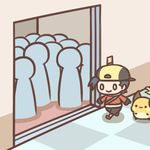  :3 backwards_hat black_hair cafe_(chuu_no_ouchi) chibi elevator flat_color gen_1_pokemon gold_(pokemon) hat lowres pokemon pokemon_(creature) raichu 