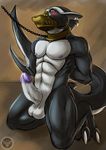  2016 abs anthro athletic balls bdsm biceps blush blushed bondage bound chain collar digital_media_(artwork) embarrassed erection fish halter invalid_tag jaken_wolfy kneeling male marine muscular muscular_male muzzle_(disambiguation) nipples nude penis piercing ring shark simple_background slave solo submissive 