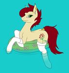  absurd_res annonymouse clothing desert_rose earth_pony equine fan_character female friendship_is_magic green_eyes hair hi_res horse inner_tube jewelry legwear looking_at_viewer mammal my_little_pony pony red_hair smile socks translucent transparent_clothing water 