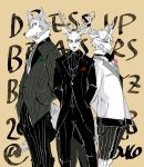 ako_nt anthro antlers beastars bighorn_sheep canine caprine classy clothed clothing fully_clothed horn legosi_(beastars) louis_(beastars) male mammal necktie pina_(beastars) sheep standing suit wolf 