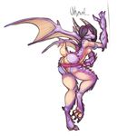  anthro black_hair breasts butt claws clothed clothing dialogue dragon english_text eyes_closed female hair hindpaw horn membranous_wings nipples open_mouth pawpads paws raised_tail scales scalie solo text toe_claws toe_curl tongue tongue_out topless underwear undressing watsup wings 