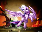  2016 absurd_res equine female feral fire friendship_is_magic glowing hi_res horn mammal my_little_pony solo strachattack_(artist) tears tree twilight_sparkle_(mlp) winged_unicorn wings 