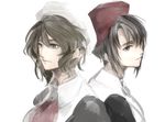  1girl ascot black_hair brown_hair grey_eyes hat kanon_(umineko) shannon sofy umineko_no_naku_koro_ni upper_body 