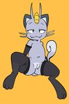  alolan_meowth clothing feline female legwear mammal meowth nintendo pinup pok&eacute;mon pose presenting pussy regional regional_variant samoyena solo spread_legs spreading stockings variant video_games 