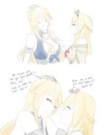  braid comic crown dress english flirting french_braid iowa_(kantai_collection) kantai_collection md5_mismatch multiple_girls udon-udon warspite_(kantai_collection) yuri 