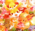  2016 ambiguous_gender blush braixen cake cute dufy eating eeveelution espurr fennekin flareon fluffy fluffy_tail food group happy holding_cake holding_object inner_ear_fluff looking_at_viewer low_res nintendo open_mouth pointy_ears pok&eacute;_puff pok&eacute;mon red_ear_fluff red_eyes smile snacks sweets sweets_(disambiguation) swirlix tongue tongue_out video_games 