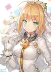  dress fate/extra fate/extra_ccc fate/grand_order fate/stay_night momoco_haru saber saber_bride saber_extra signed wedding_dress 