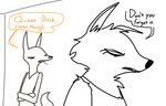  2016 anthro avo_(weaver) betty_(weaver) canine clothing dialogue disney english_text fan_character female frown jackal mammal simple_background text the_weaver white_background wolf zootopia 