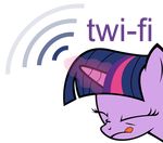  2013 alpha_channel equine eyes_closed female feral friendship_is_magic fur hair horn horse magic mammal multicolored_hair my_little_pony pony purple_fur purple_hair simple_background solo text tongue tongue_out transparent_background twilight_sparkle_(mlp) unicorn white_background wi-fi 