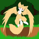  absurd_res annonymouse anus cat chest_tuft fak&eacute;mon feline female hi_res mammal owten pussy red_eyes simple_background tuft video_games wings 