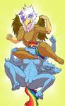  2016 anthro anthrofied armpits avian beowulf100 breasts duo equine erect_nipples female female/female friendship_is_magic gilda_(mlp) gryphon hair half-closed_eyes leg_wrap lying mammal multicolored_hair my_little_pony navel nipples nude on_back pegasus pink_eyes pussy pussy_juice rainbow_dash_(mlp) rainbow_hair simple_background spread_legs spreading sweat wings yellow_background yellow_eyes 