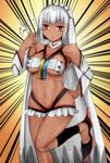 altera_(fate) aoshima bare_shoulders breasts commentary_request dark_skin detached_sleeves fate/grand_order fate_(series) highres large_breasts midriff navel red_eyes revealing_clothes solo veil white_hair 