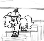  clothing cub earth_pony emerald_jewel(colt_quest) equine fan_character feathers ficficponyfic hat horse male mammal my_little_pony pony stairs young 