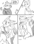  2016 anthro benjamin_clawhauser canine comic disney female fox hi_res iheart7968 judy_hopps lagomorph male mammal nick_wilde rabbit zootopia 