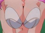  1girl 90s animated animated_gif bra breasts burn-up burn-up_excess female head_out_of_frame lilica_evett navel oldschool pink_hair short_hair small_breasts solo underwear white_bra 