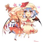 :o ascot bat_wings blonde_hair blue_hair blush capelet chibi commentary_request crystal fang flandre_scarlet full_body hat hat_ribbon heart jpeg_artifacts kirero mob_cap multiple_girls open_mouth pointy_ears puffy_short_sleeves puffy_sleeves red_eyes red_ribbon remilia_scarlet ribbon short_sleeves siblings side_ponytail sisters skirt skirt_set star stuffed_animal stuffed_toy teddy_bear touhou v-shaped_eyebrows wings wrist_cuffs 