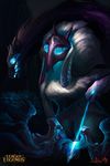  blue_eyes bow glowing glowing_eyes kindred_the_eternal_hunters league_of_legends obpony open_mouth tagme unknown_species video_games 