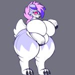  anthro big_breasts big_butt big_tail blush breasts butt canine female fluffy fox fur hair huge_breasts hyper hyper_breasts lycanroc mammal mazz mazzlerazz nintendo nude paws pink_hair plushie pok&eacute;mon pok&eacute;mon_(species) smile solo thick_thighs video_games wide_hips 