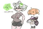  2016 big_breasts blush breasts callie_(splatoon) clothing duo female funky_badger hanging_breasts huge_breasts humanoid inkling marie_(splatoon) marine nintendo nipples piercing simple_background splatoon squid_sisters_(splatoon) thick_thighs translucent_shirt video_games wet wet_clothes 