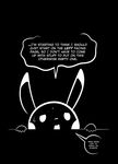  2016 black_background comic dialogue english_text insomniacovrlrd nintendo pikachu pok&eacute;mon simple_background solo speech_bubble sweat text video_games 