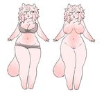  0phanim anthro areola belly big_areola big_breasts big_nipples blush bra breasts cat clothed clothing feline female hair hair_clips happy jewelry mammal nipple_piercing nipples nude panties piercing pussy simple_background sketch sports_bra thick_thighs underwear wide_hips 