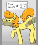  2016 animal_genitalia animal_penis carrot_top_(mlp) cutie_mark earth_pony english_text equine equine_penis erection eyes_closed female feral friendship_is_magic fur hair horse mammal my_little_pony oral orange_hair penetration penis pony solo text whatsapokemon yellow_fur 
