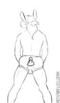 2016 abs anthro balls biceps bulge clothed clothing donkey equine fur hair kihu male mammal muscular muscular_male simple_background smile solo 