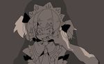  1girl finger_in_mouth monochrome mouth_pull pov saliva shadow short_twintails tears tomatojam twintails 