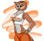  anthro avian beak big_breasts bird breasts clothed clothing derangedrake feathers female genral:cleavage hand_on_hip hooters owl solo 