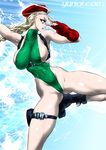  1girl beret blonde_hair breasts cammy_white large_breasts leotard pixiv_manga_sample solo street_fighter yuri_ai 