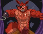  canine clothing erection five_nights_at_freddy&#039;s fox foxy_(fnaf) glenskunk grin mammal muscular penis video_games 