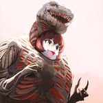  bad_id bad_pixiv_id brown_eyes brown_hair cosplay costume godzilla godzilla_(cosplay) godzilla_(series) idolmaster idolmaster_cinderella_girls kishibojin_pbw short_hair smile solo ueda_suzuho 