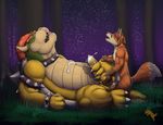  amixeduppuppy anal anal_penetration animal_genitalia animal_penis anthro ball_fondling balls bowser canine canine_penis collar cum cum_in_ass cum_inside cum_on_self cum_while_penetrated duo erection eyes_closed fangs fondling forest fox horn humanoid_penis koopa lying male male/male mammal mario_bros night_sky nintendo nude on_back open_mouth outside penetration penis retracted_foreskin scalie sex size_difference small_dom_big_sub spiked_collar spikes teeth tree uncut video_games 