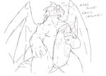  anthro athletic big_penis blush claws cum cum_on_penis dialogue dragon glans hair horn hyper hyper_penis invalid_tag japanese japanese_text kuroma looking_away male masturbation muscular nude orgasm penis scales scalie simple_background sketch solo spikes text translation_request wide_hips wings 