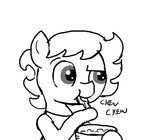  clothing cub earth_pony eating equine fan_character female ficficponyfic horse mammal my_little_pony pony ruby_rouge(colt_quest) young 