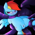  2016 anal anal_penetration angry black_background blue_feathers blue_fur bound clitoris cutie_mark equine feathered_wings feathers female feral forced friendship_is_magic fur hair mammal multicolored_hair multicolored_tail my_little_pony neighday pegasus penetration pussy rainbow_dash_(mlp) rainbow_hair rainbow_tail sex simple_background solo tentacles wings 