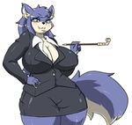  anthro big_breasts breasts canine female huge_breasts kemono mammal sechomi11 simple_background 