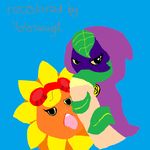  2016 e green_shadow green_shadow_(plants_vs_zombies) open_mouth oral penis plant plants_vs_zombies sex simple_background solar_flare solar_flare_(plants_vs_zombies) 