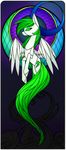  alphaaquilae cutie_mark equine fan_character feathers female green_eyes green_hair hair hooves long_hair mammal my_little_pony pegasus solo stained_glass white_feathers wings 