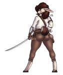  2016 adventurer alpha_channel anthro belt big_butt brown_fur brown_hair butt clothed clothing digital_media_(artwork) digitigrade english_text female fur grey_eyes gun hair hi_res lagomorph leather long_ears looking_at_viewer mammal melee_weapon multicolored_fur nilla_(artist) rabbit ranged_weapon short_tail simple_background solo spread_legs spreading standing sword tan_fur text thick_thighs transparent_background two_tone_fur vanilla_(character) weapon wide_hips 