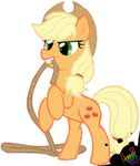  2013 amuzoreh applejack_(mlp) blonde_hair cowboy_hat cutie_mark earth_pony equine female feral friendship_is_magic green_eyes hair hat horse lasso mammal my_little_pony pony rope smile solo 